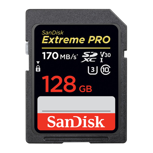 SANDISK Extreme Pro SDXC 128GB 170MB/s V30 UHS-1 U3